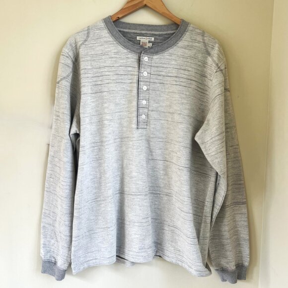 Carbon2Cobalt IPA Henley Long Sleeve Shirt, Oatmeal, Size L - Picture 2 of 10